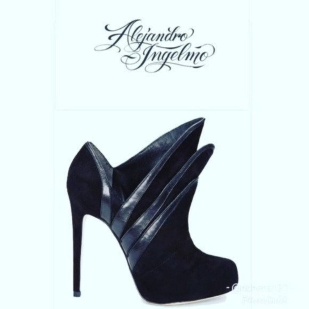 Alejandro Ingelmo Origami Suede Collar Ankle Boot 38 - Picture 3 of 6